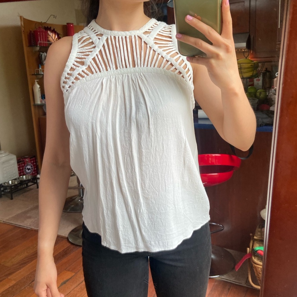 Size XS, white blouse. Perfect condition!
